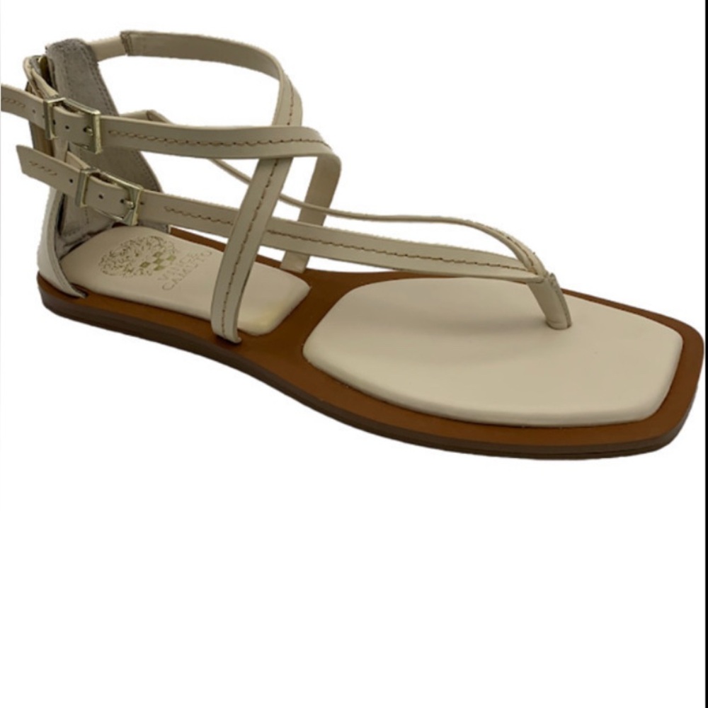 Vince Camuto Adjustable Strappy Warm Vanilla Brenndie Cream Sandals